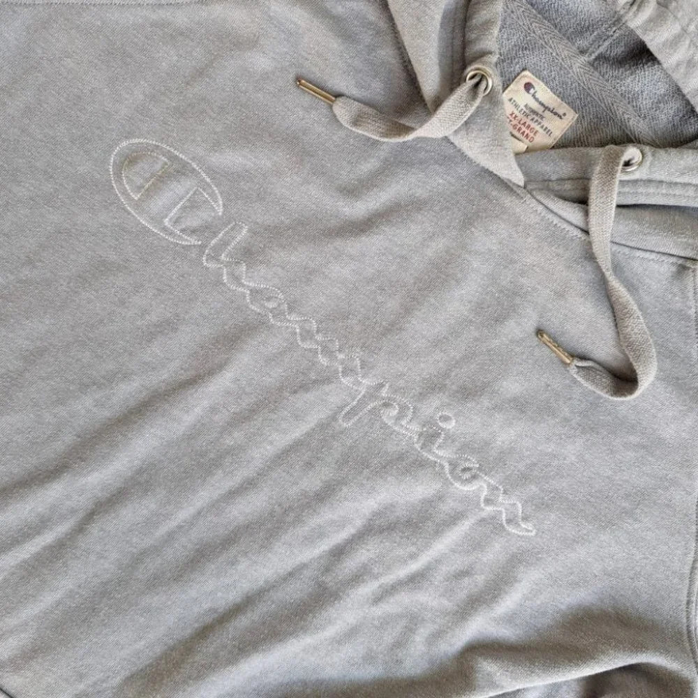 Champion Hoodie Stitched Logo Sweater Grey XXL Plus  Size Woman's